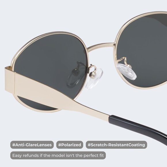 ? Women Gold Trendy Polarized Sunglasses Retro Vintage Classic Shades Eyewear main image 5